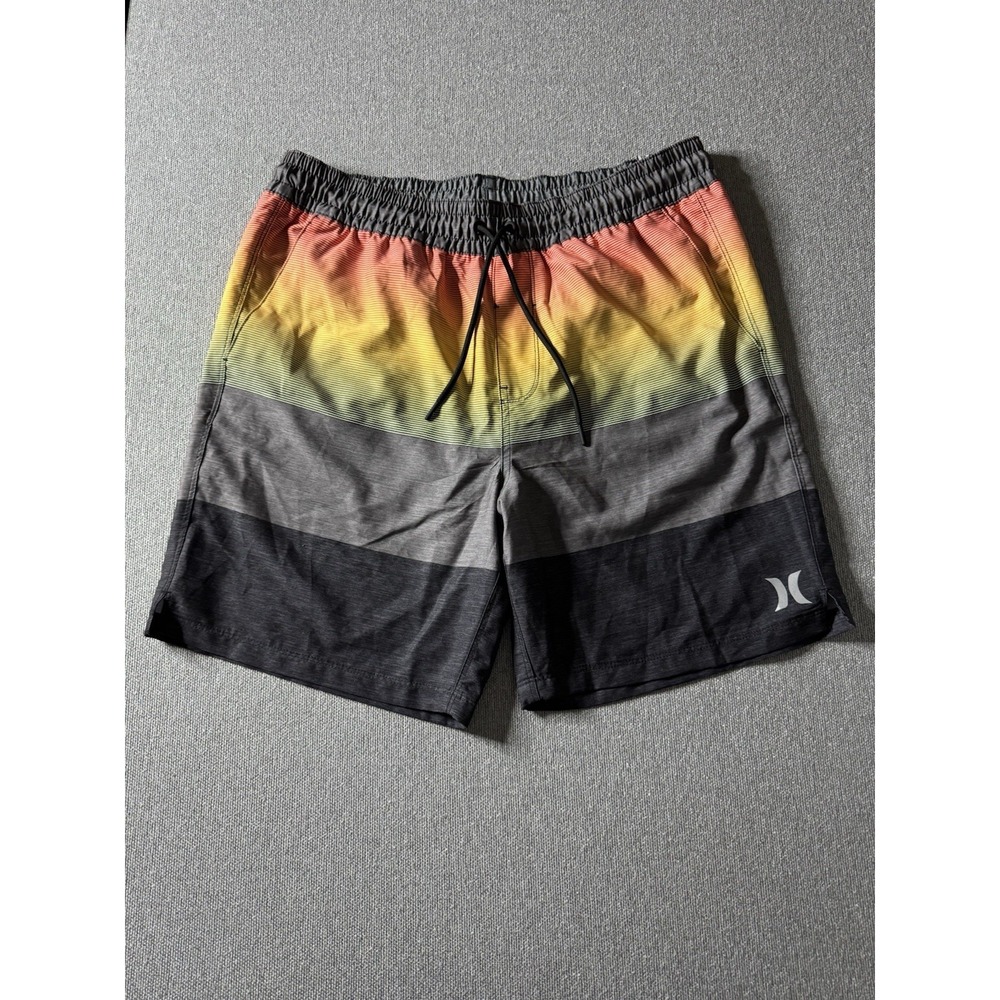 Hurley Men's Dark Gray Printed Volley Swim Shorts Size XL